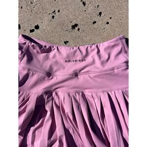 Gold Hinge Pink Pleated Tennis Skirt Skort Preppy Athleisure Size XS